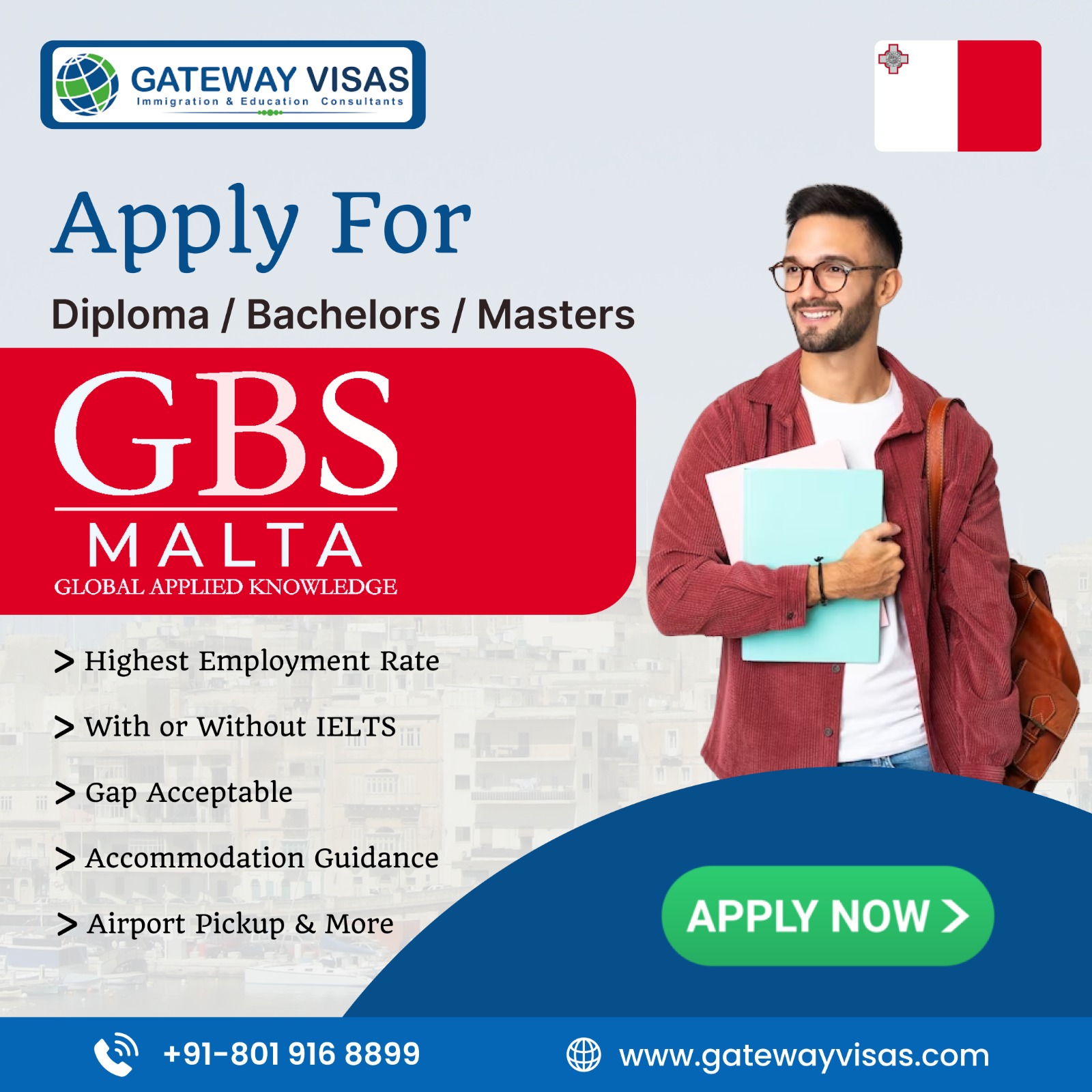 Apply for Malta student visa for Upcoming intakes 2024